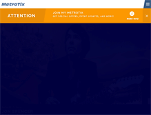 Tablet Screenshot of metrotix.com